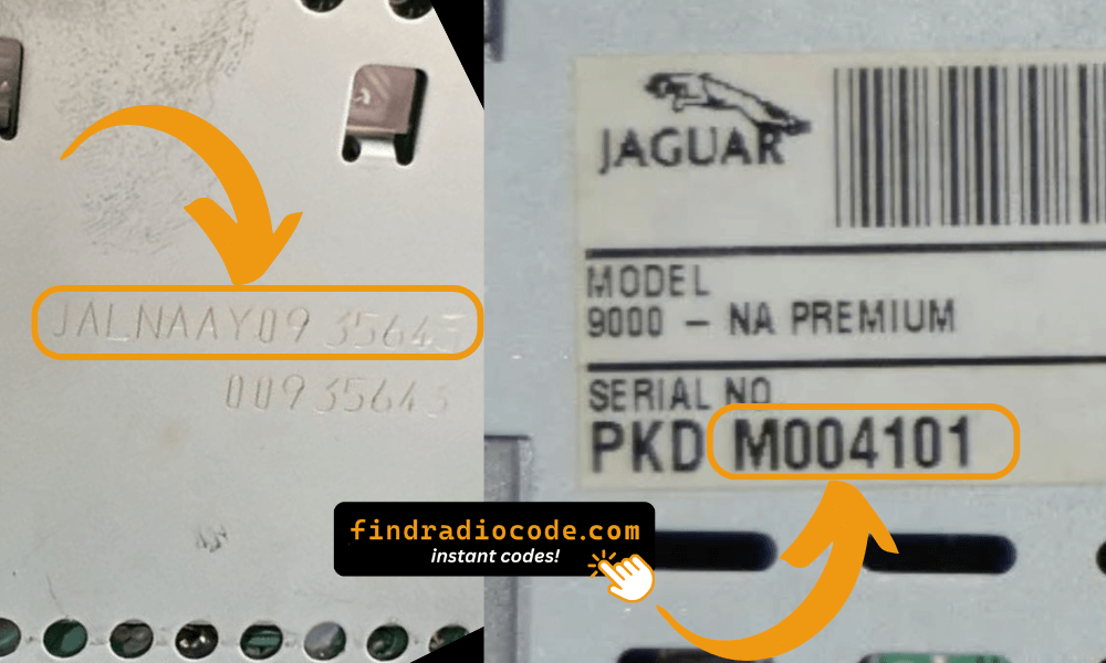 Jaguar radio serial number location